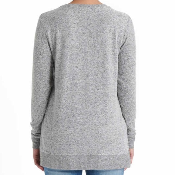 Lucky Brand Cloud Jersey V-Neck Tunic Sweater Gray - Picture 5 of 8